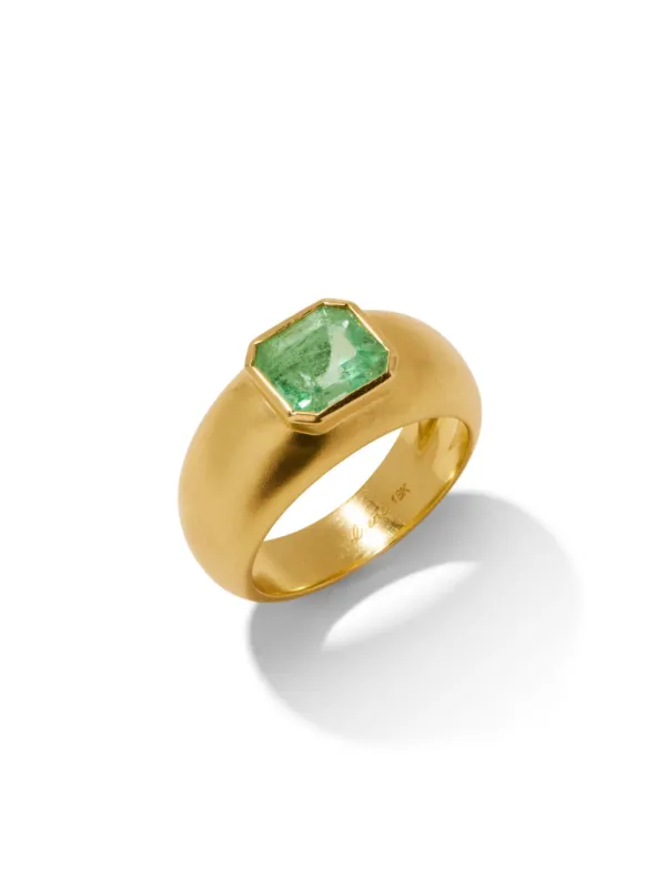 One-Of-A-Kind Columbian Emerald Puffed Gold Ring sold by YLANG23
