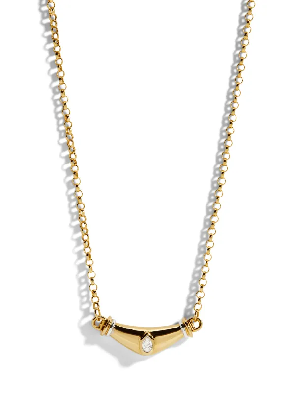 Diamond Pear Karma Yellow Gold Necklace sold by YLANG23