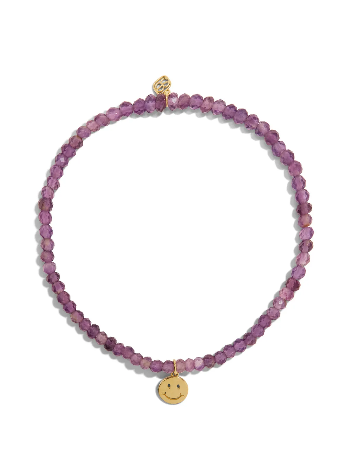 Tiny Pure Happy Face on Faceted Amethyst Beaded Bracelet sold by YLANG23