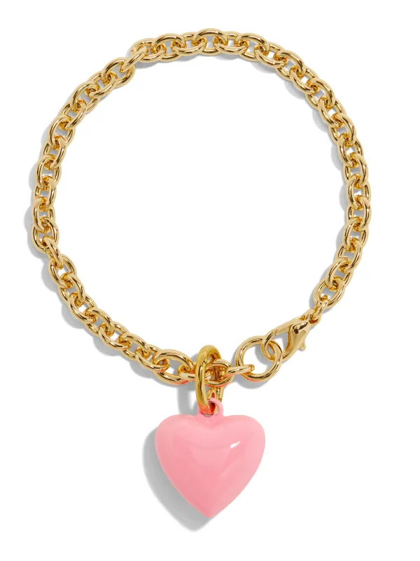 The Pink Mini Puffy Heart Bracelet sold by YLANG23
