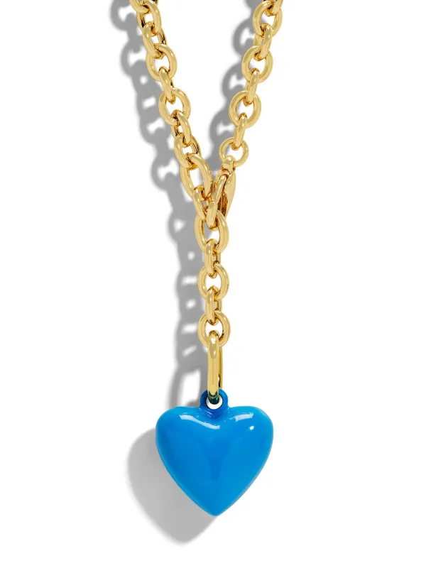 The Blue Mini Puffy Heart Necklace sold by YLANG23