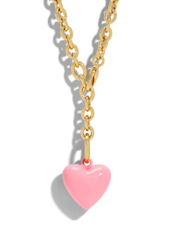 The Pink Mini Puffy Heart Necklace sold by YLANG23