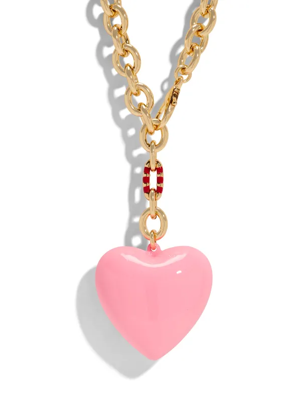 The Pink Puffy Heart Necklace made by Roxanne Assoulin