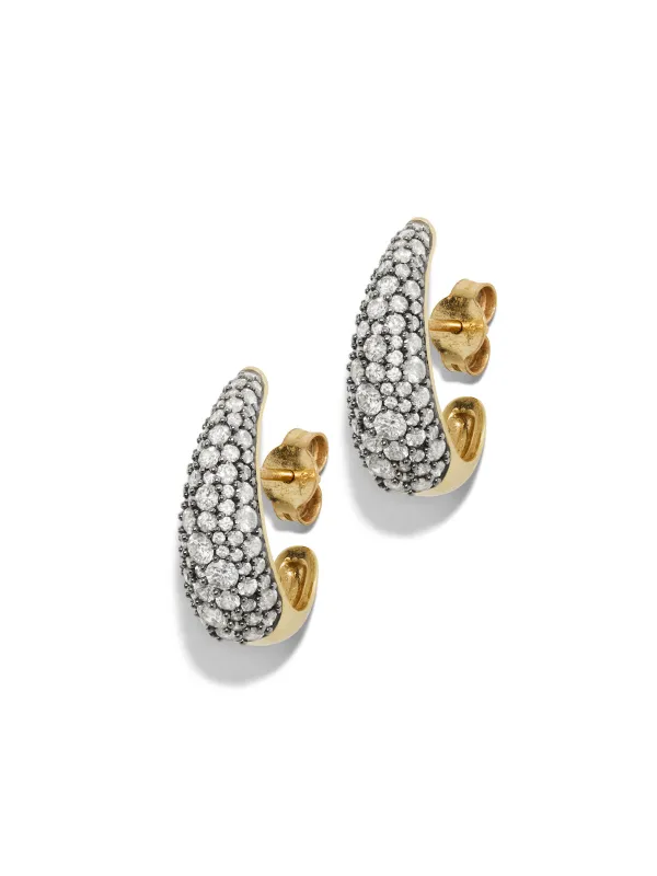 Antique Finish Diamond Yellow Gold Victorian Set Cuff Earrings sold by YLANG23