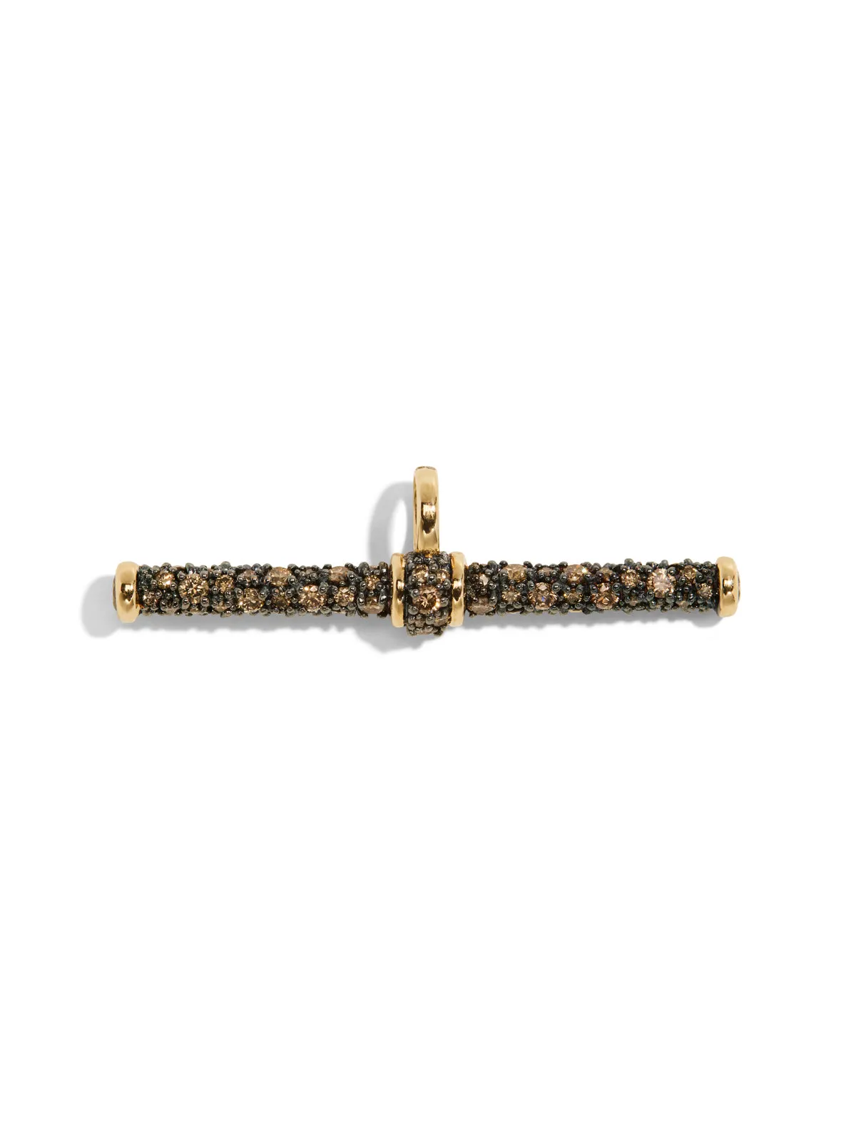 Cognac Diamond Yellow Gold T-Bar Pendant sold by YLANG23