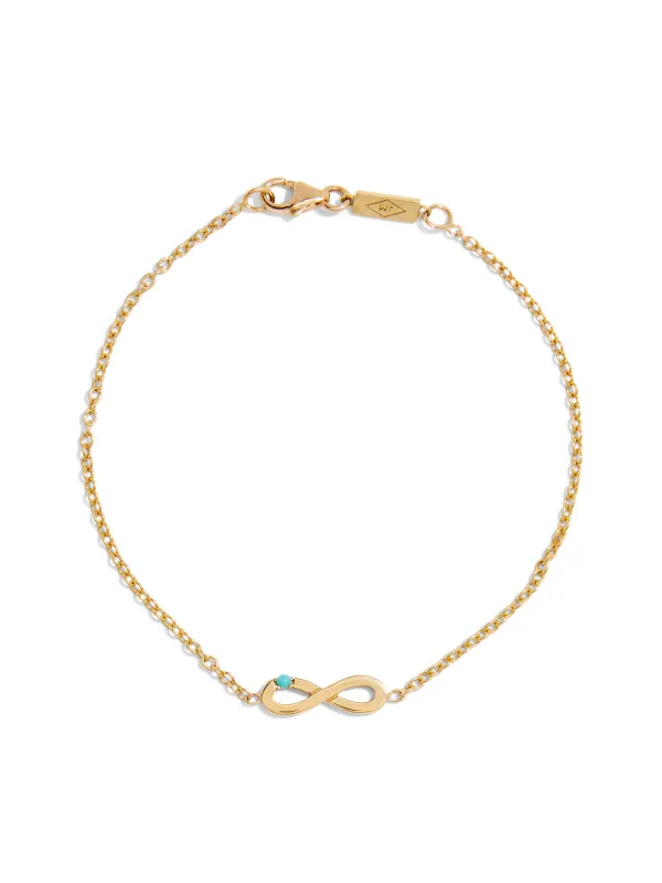 Mini Turquoise Infinity Yellow Gold Bracelet sold by YLANG23