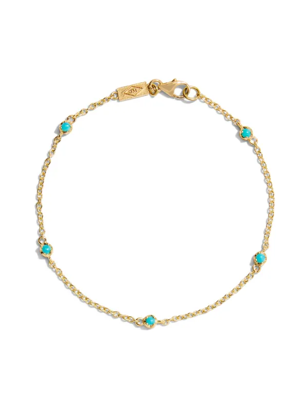 5 Illusion Set Turquoise Yellow Gold Bracelet sold by YLANG23