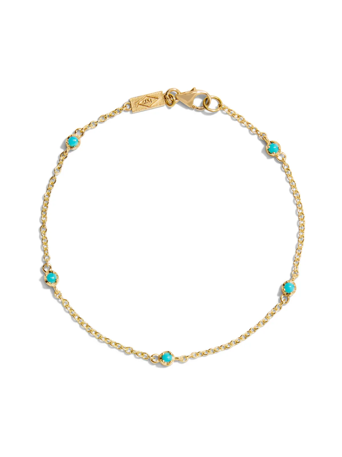 5 Illusion Set Turquoise Yellow Gold Bracelet sold by YLANG23