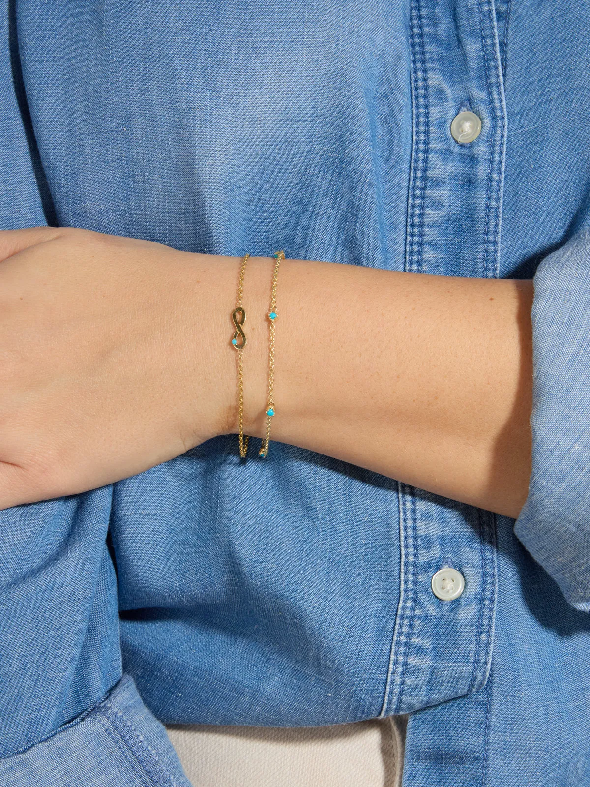 5 Illusion Set Turquoise Yellow Gold Bracelet sold by YLANG23 product image thumbnail 2