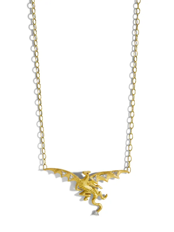 Ruby and Diamond Dragon Yellow Gold Necklace sold by YLANG23