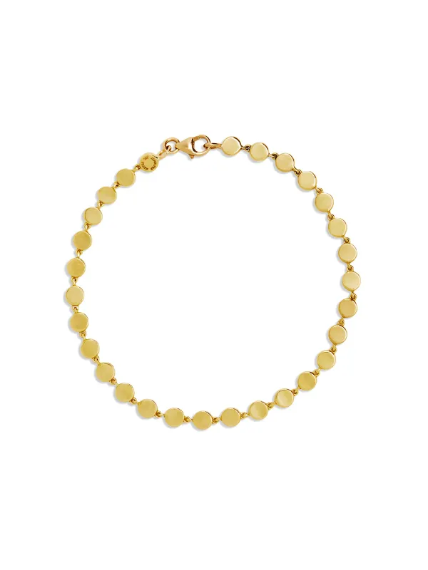 Mini Circle Link Yellow Gold Bracelet sold by YLANG23