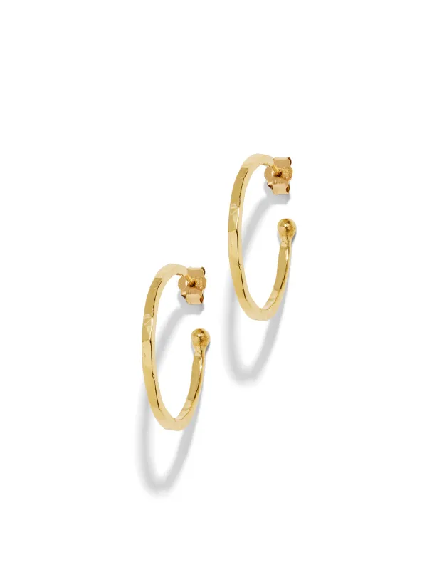 Small Hammered Yellow Gold Hoop Earrings sold by YLANG23