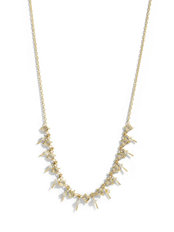 Dangling Diamond Fringe Yellow Gold Necklace sold by YLANG23