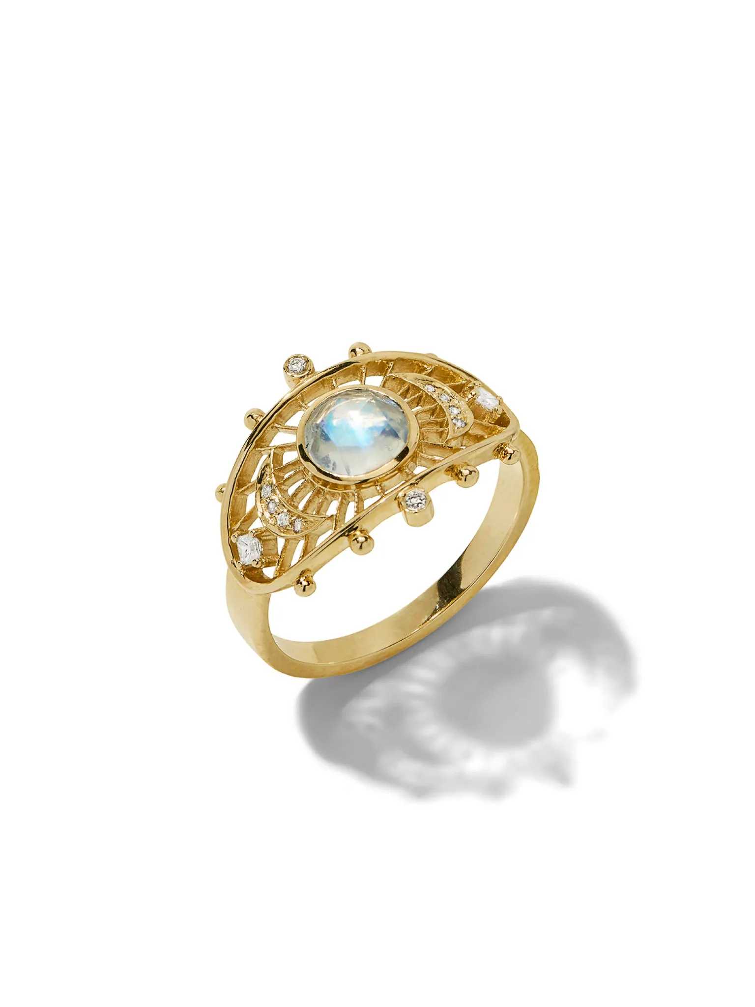Moonstone Dream Maker Eye Yellow Gold Ring sold by YLANG23