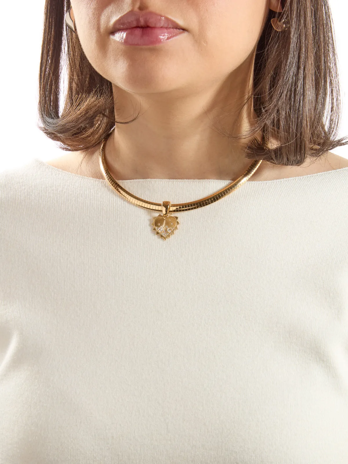 Medium Sleek Collar Yellow Gold Necklace sold by YLANG23 product image thumbnail 2