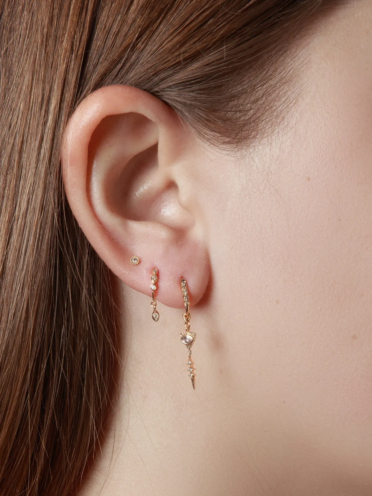 Totem Sapphire Eyes and Diamond Yellow Gold Drop Earrings sold by YLANG23 product image thumbnail 2