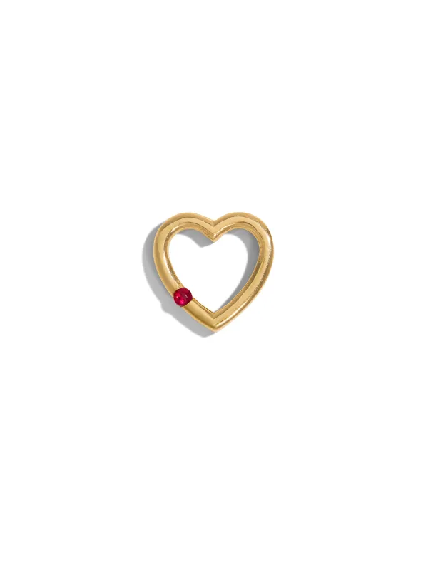 Small Ruby Floating Eternity Heart Yellow Gold Charm sold by YLANG23