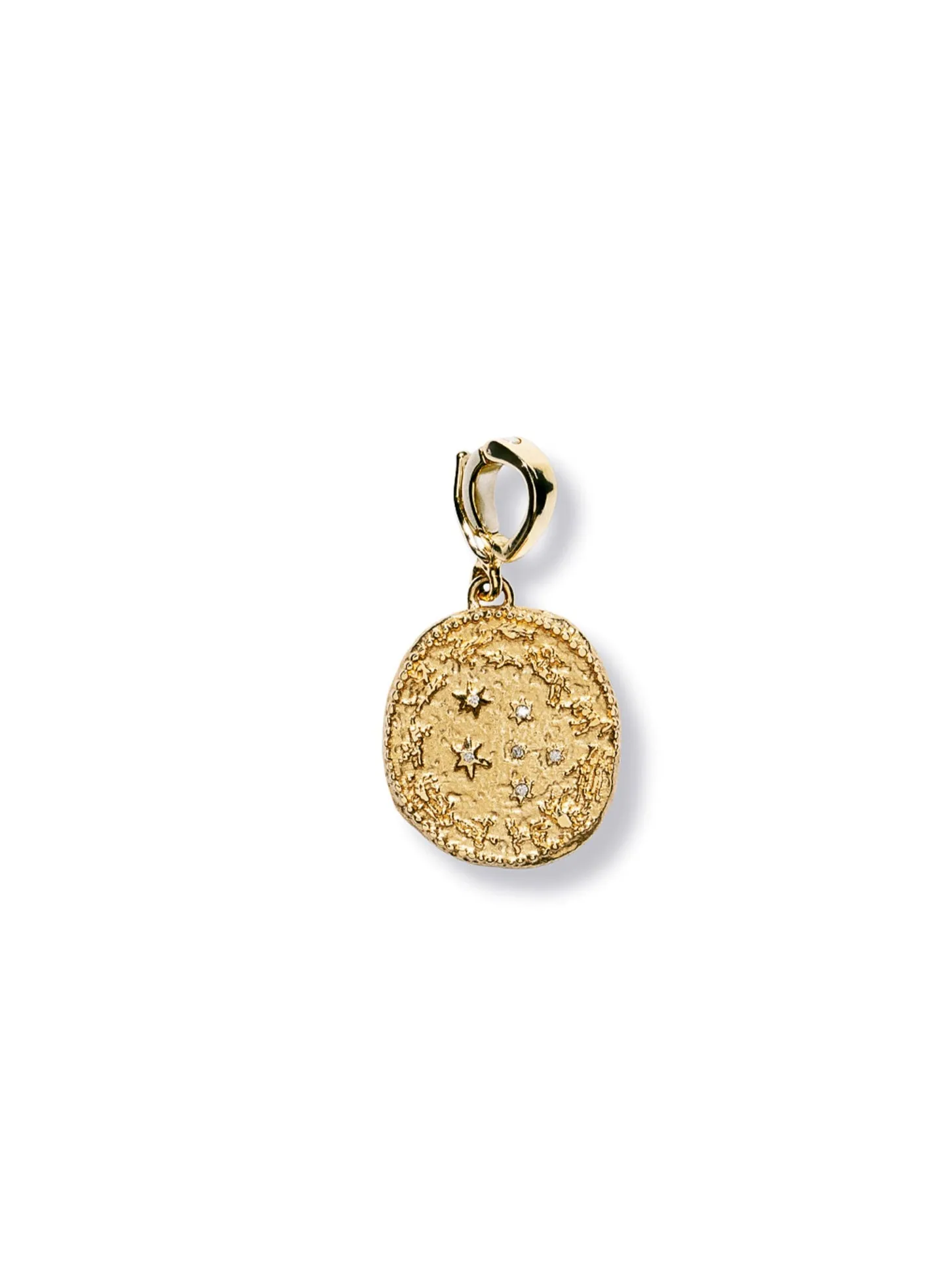 Diamond Small Zodiac Wheel Coin Yellow Gold Charm sold by YLANG23