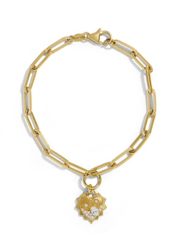 Diamond Encrusted Miniature Heart Fob Bracelet made by YLANG23