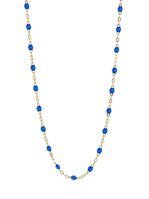Classic Gigi Sapphire Resin Yellow Gold Necklace sold by YLANG23