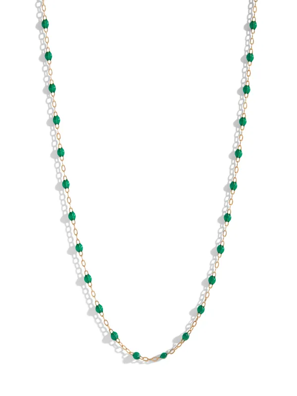 Classic Gigi Emerald Resin Yellow Gold Necklace sold by YLANG23