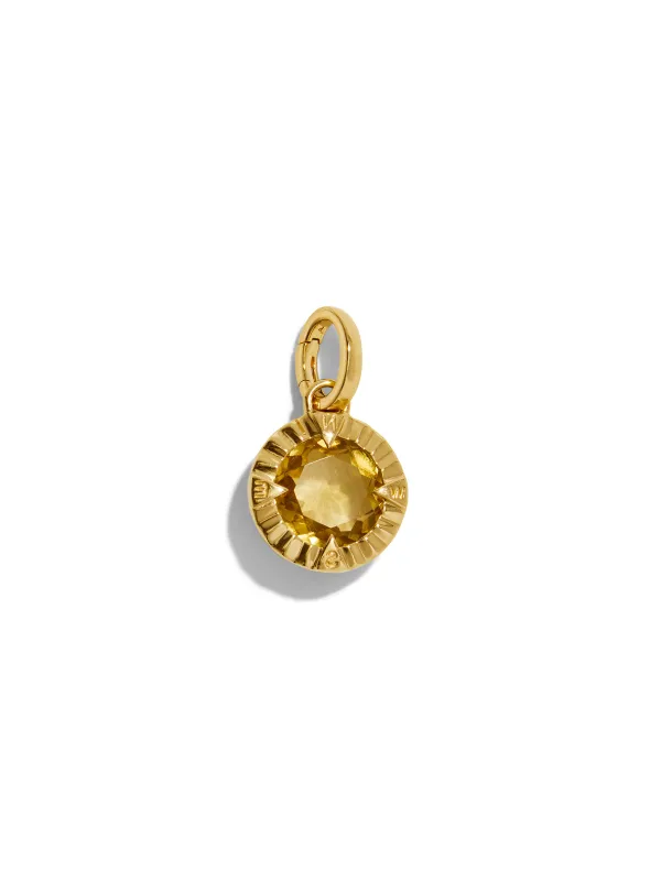 Internal Compass Champagne Citrine Gemstone with Oval Push Gate sold by YLANG23