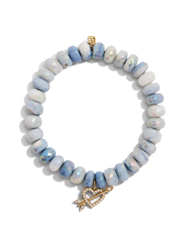 Heart & Arrow on African Opal Beaded Bracelet sold by YLANG23