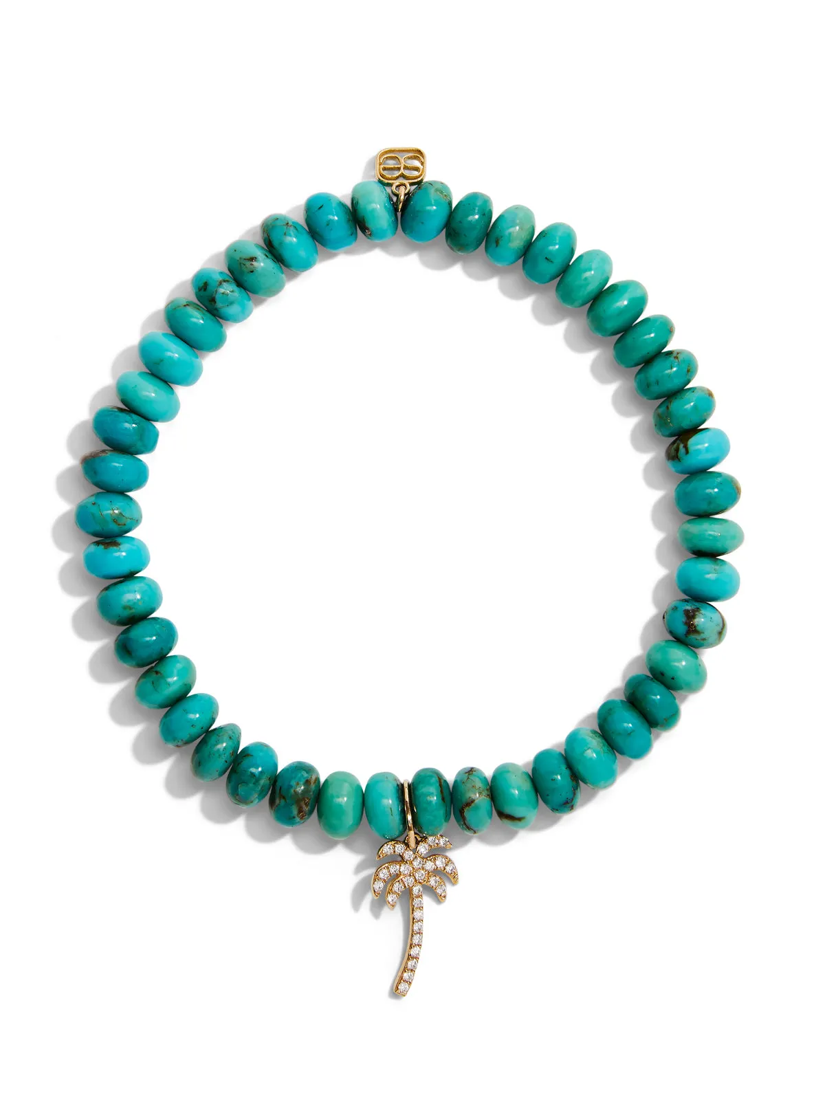 Diamond Palm Tree on Turquoise Beaded Bracelet sold by YLANG23