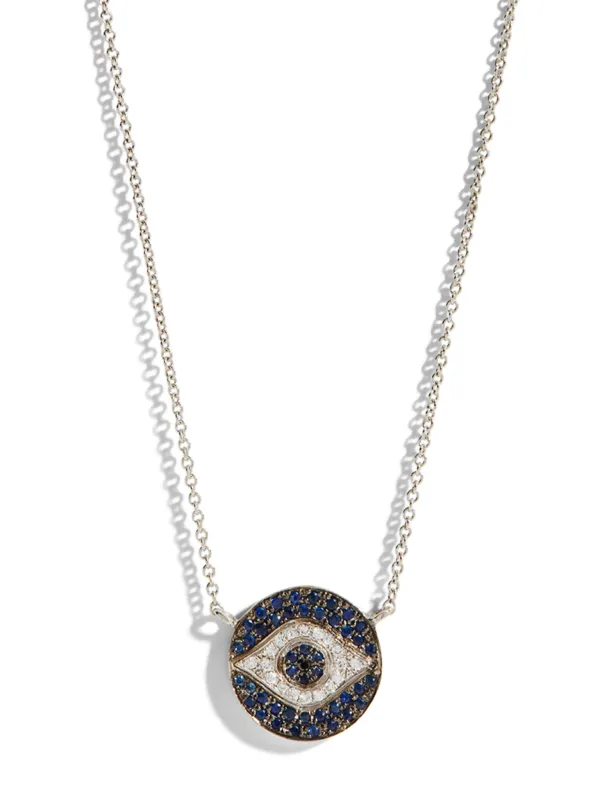 Mini Dawn Evil Eye White Gold Necklace sold by YLANG23