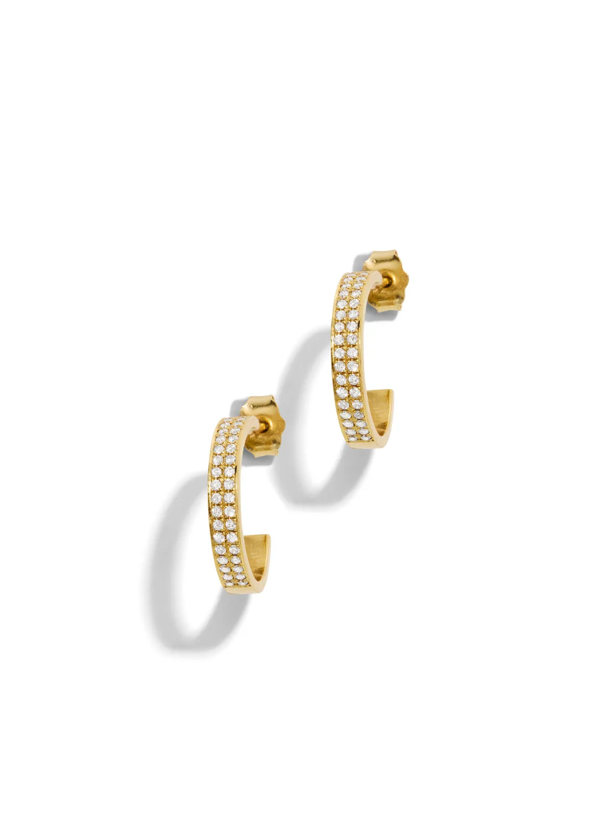 Mini Diamond Ellen Yellow Gold Hoops sold by YLANG23