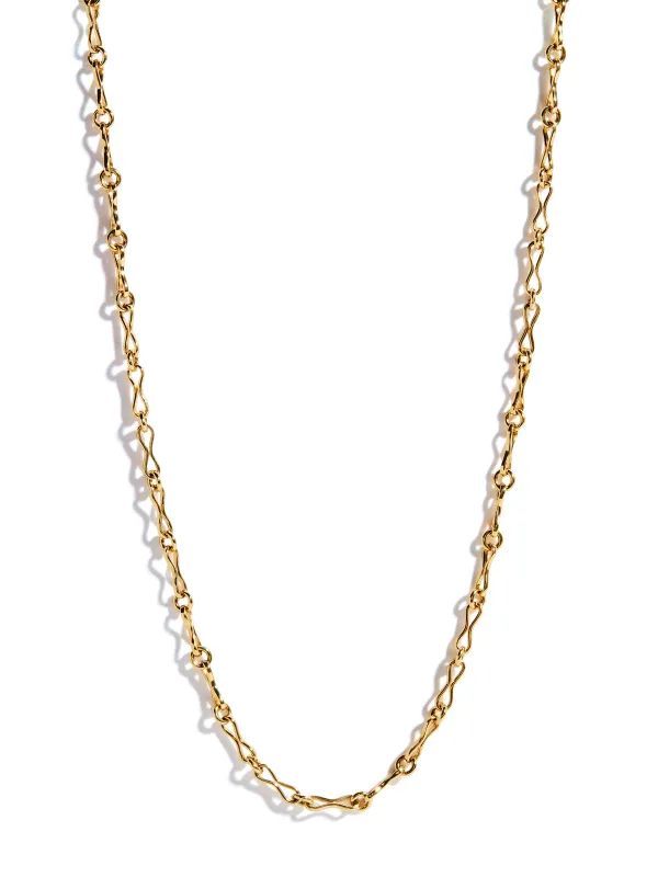 Small Motif Link Handmade Chain Yellow Gold Necklace made by Azlee