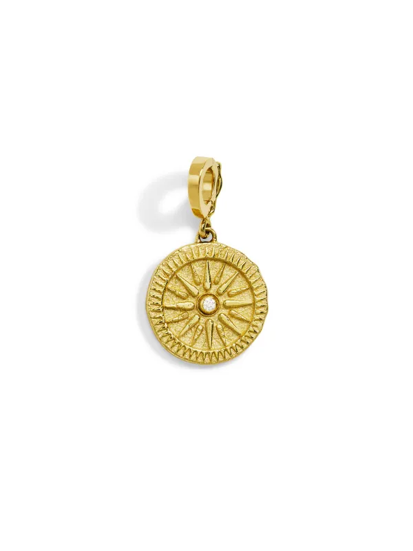 Sunburst Small Yellow Gold Charm sold by YLANG23