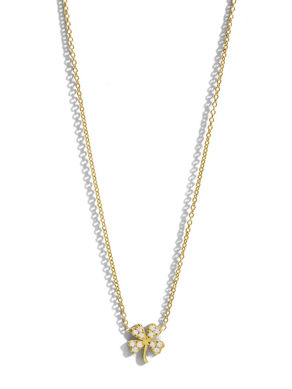 Mini Diamond Clover Yellow Gold Necklace sold by YLANG23
