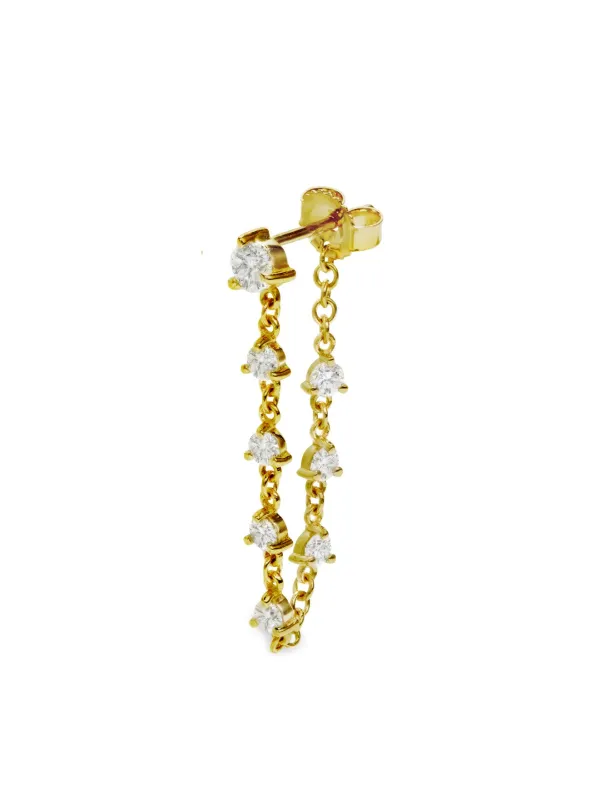 Sparkler Yellow Gold Ear Chain Earring made by YLANG23