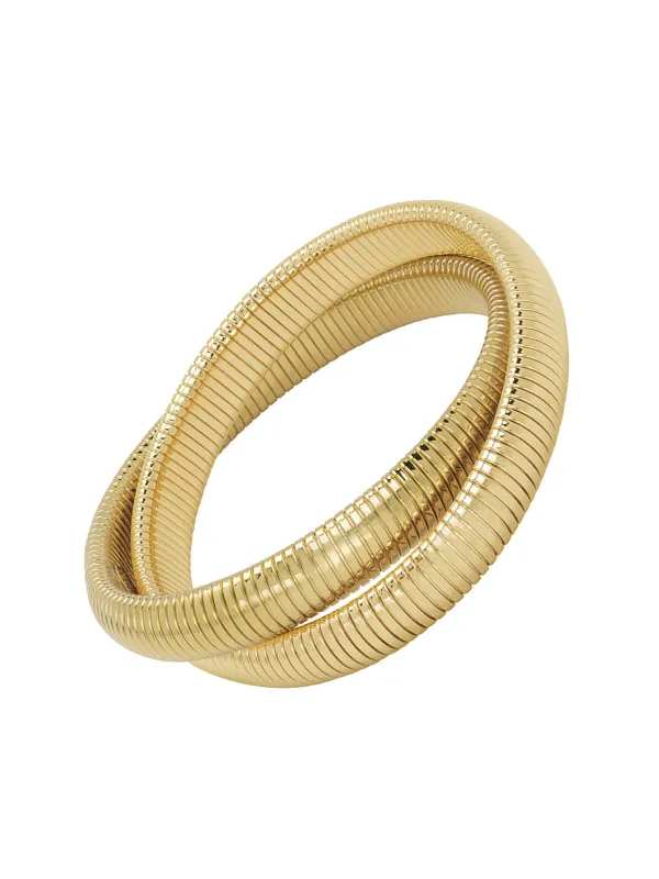 Small Yellow Gold Plated Double Cobra Bracelet sold by YLANG23