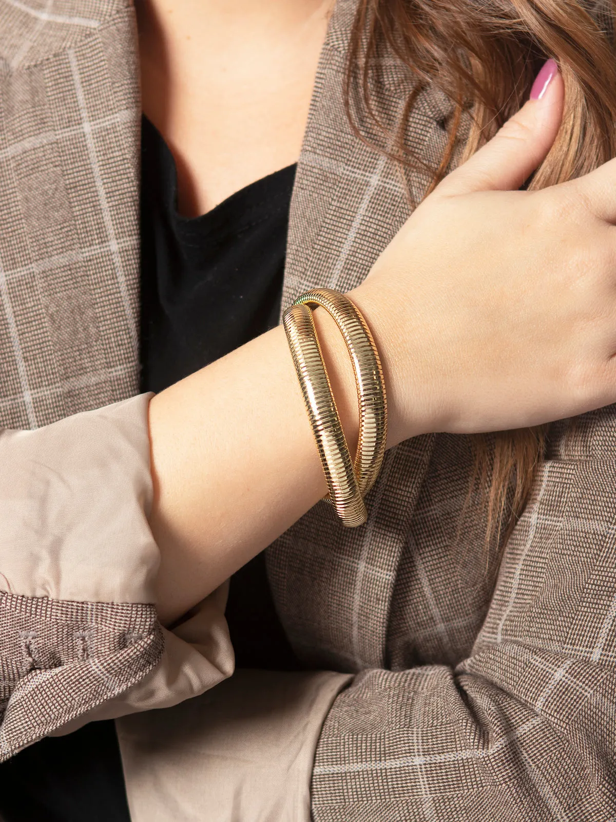 Small Yellow Gold Plated Double Cobra Bracelet sold by YLANG23 product image thumbnail 2