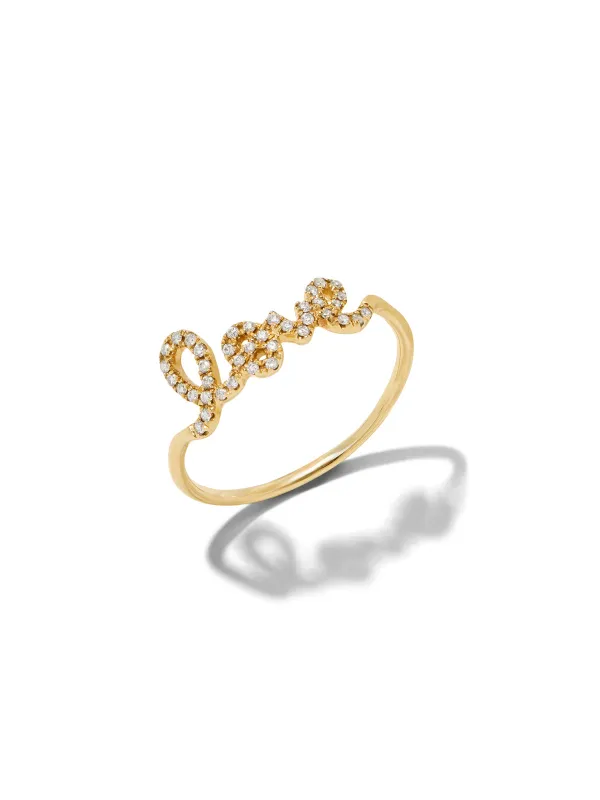 Diamond Love Ring in Yellow Gold made by Sydney Evan