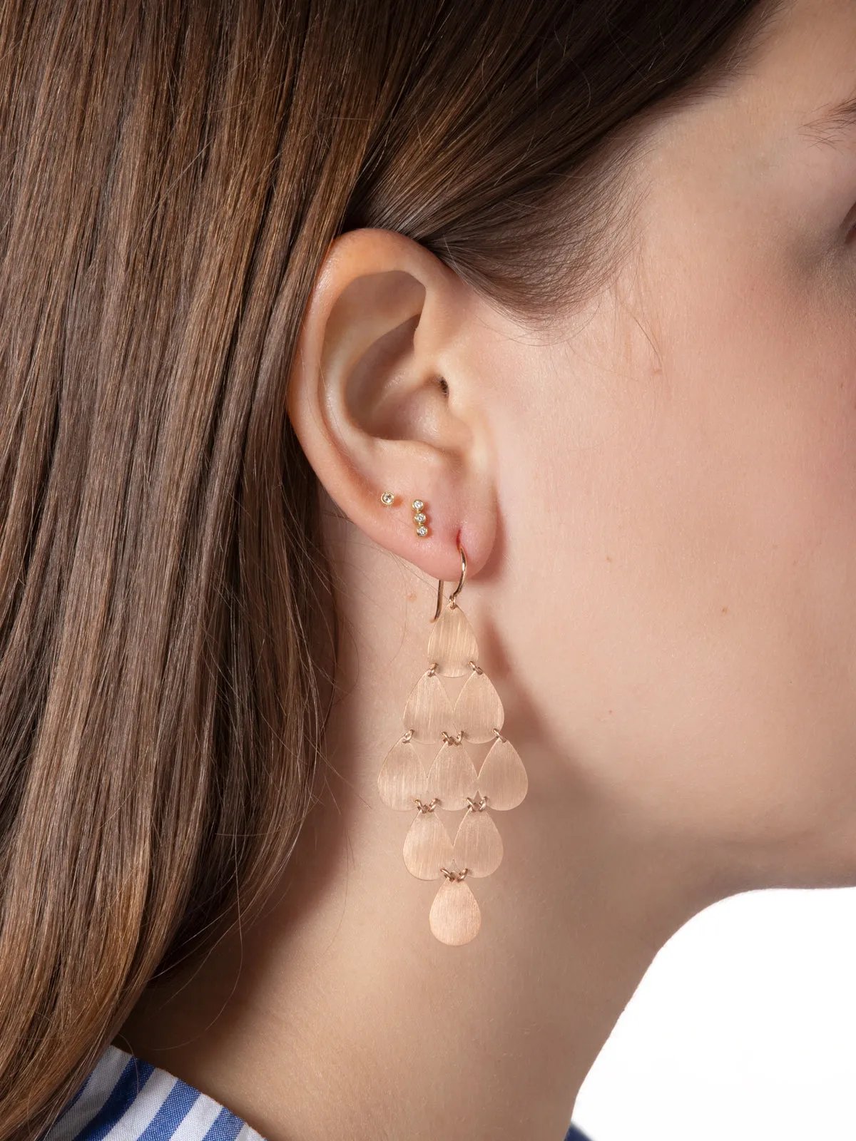 Signature Large Teardrop Rose Gold Chandelier Earrings sold by YLANG23 product image thumbnail 2