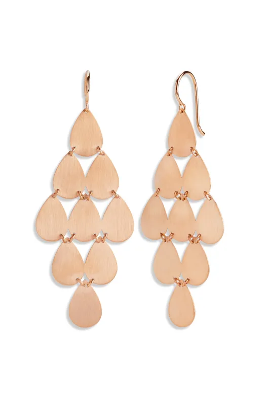 Signature Large Teardrop Rose Gold Chandelier Earrings sold by YLANG23