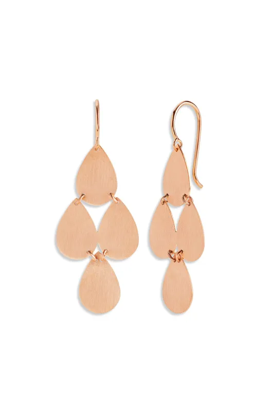 Signature Small Teardrop Rose Gold Chandelier Earrings sold by YLANG23