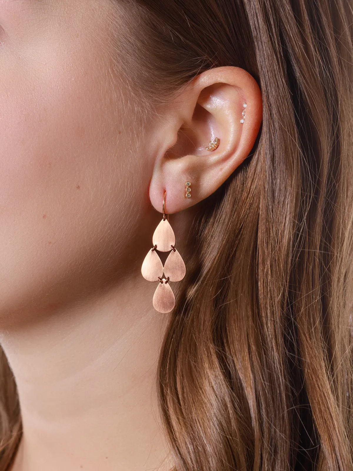 Signature Small Teardrop Rose Gold Chandelier Earrings sold by YLANG23 product image thumbnail 2