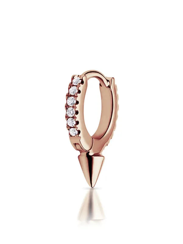 Single Spike Diamond Eternity Rose Gold Single Hoop Earring sold by YLANG23