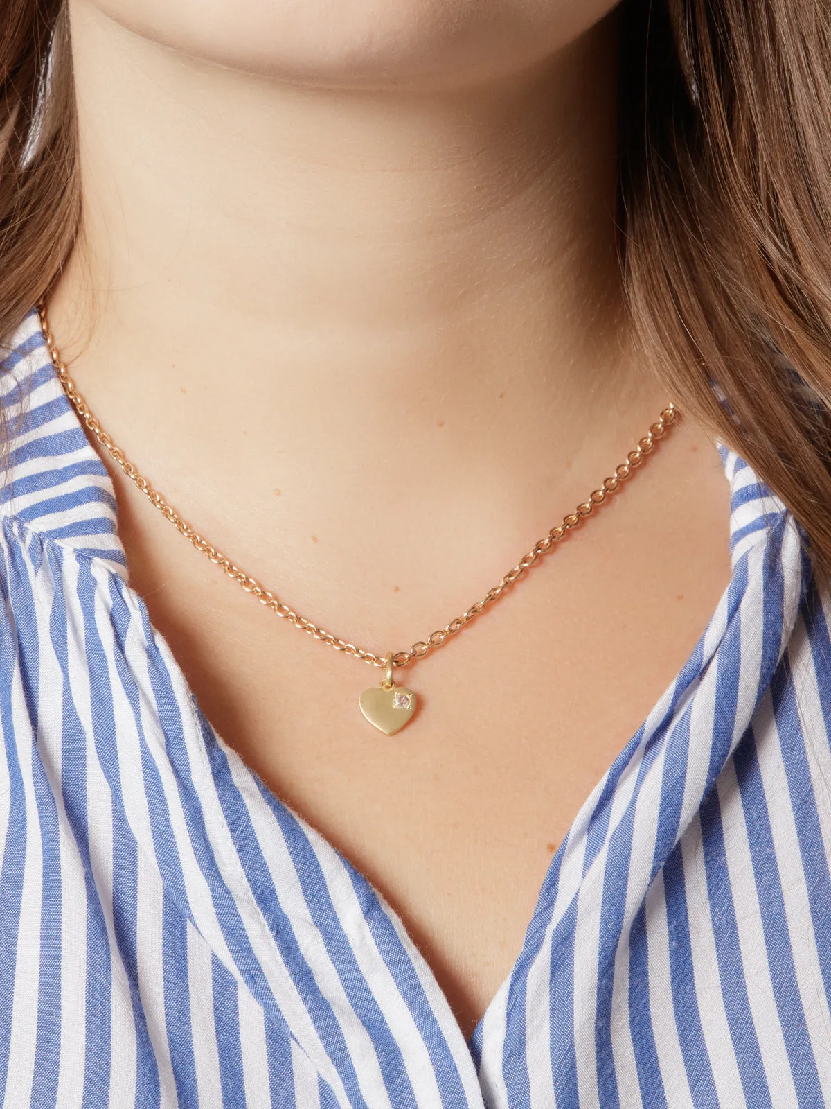 Rose Cut Diamond Love Charm in Yellow Gold sold by YLANG23 product image thumbnail 2