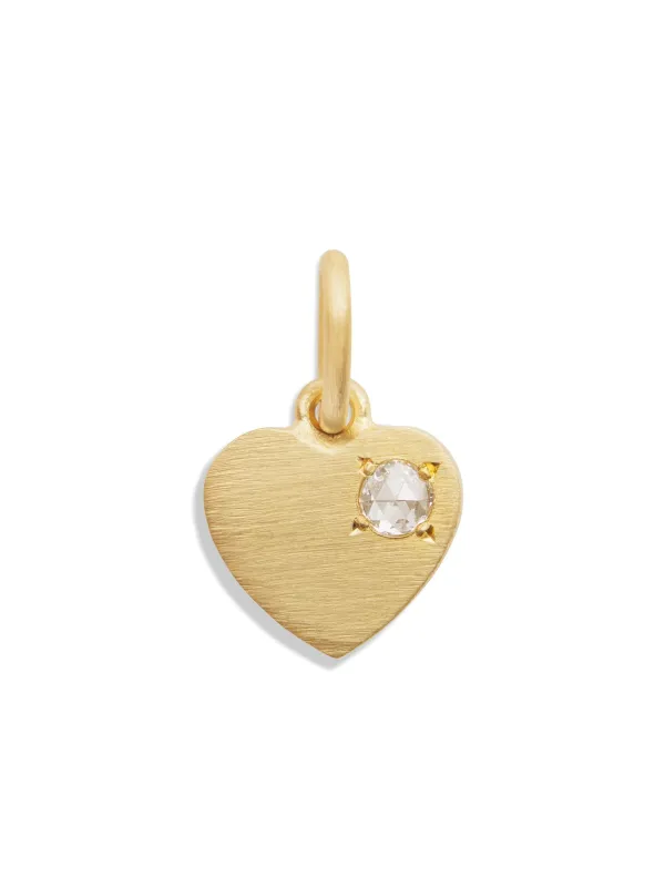 Rose Cut Diamond Love Charm in Yellow Gold sold by YLANG23