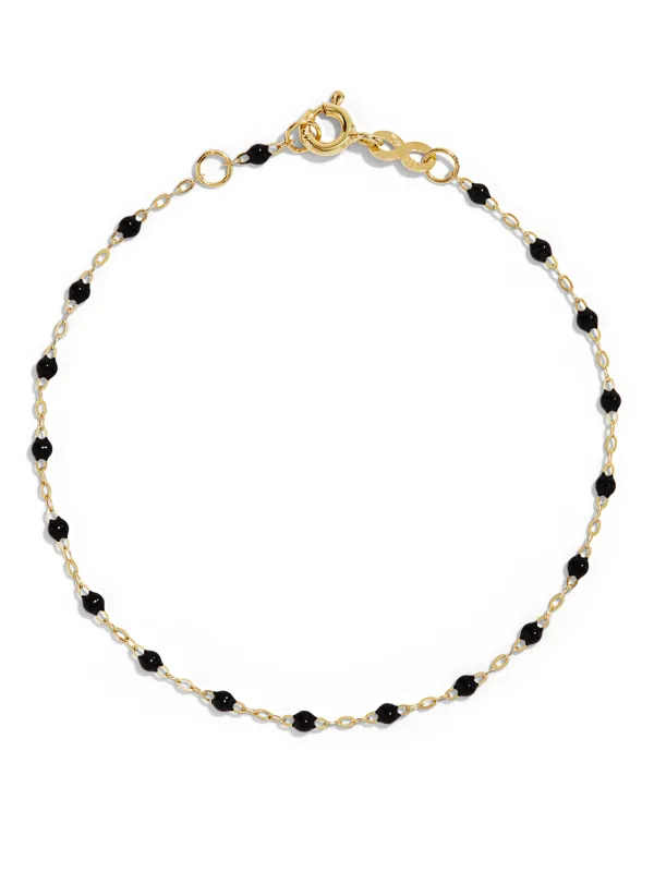 Classic Gigi Black Resin Yellow Gold Bracelet sold by YLANG23