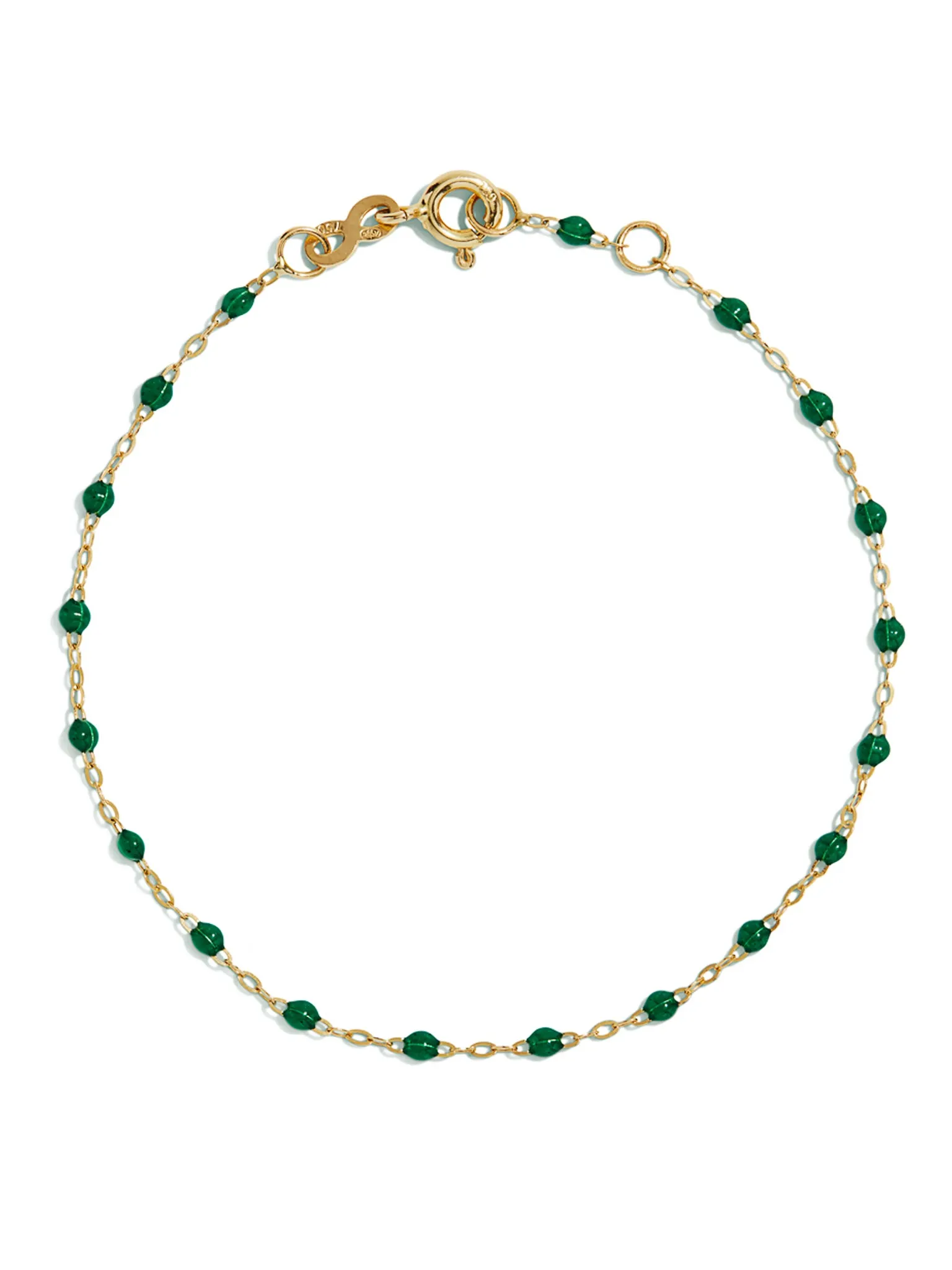 Classic Gigi Emerald Resin Yellow Gold Bracelet sold by YLANG23