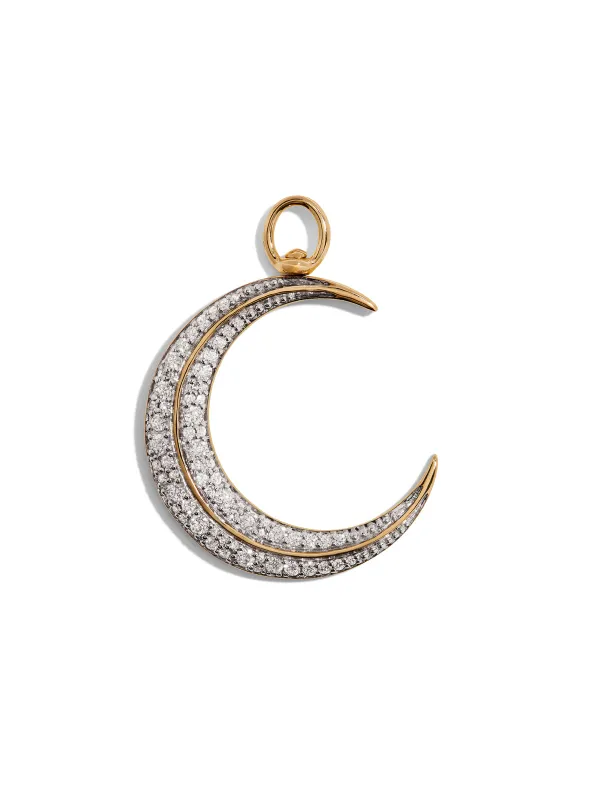 Modern Finish Crescent Moon Yellow Gold Pendant sold by YLANG23