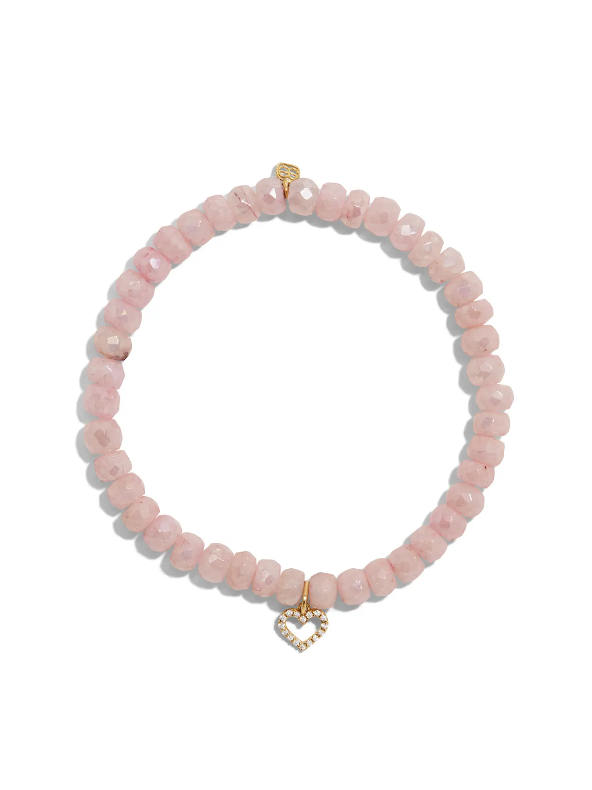 Open Diamond Heart On Mystic Pink Grapolite Beaded Bracelet sold by YLANG23