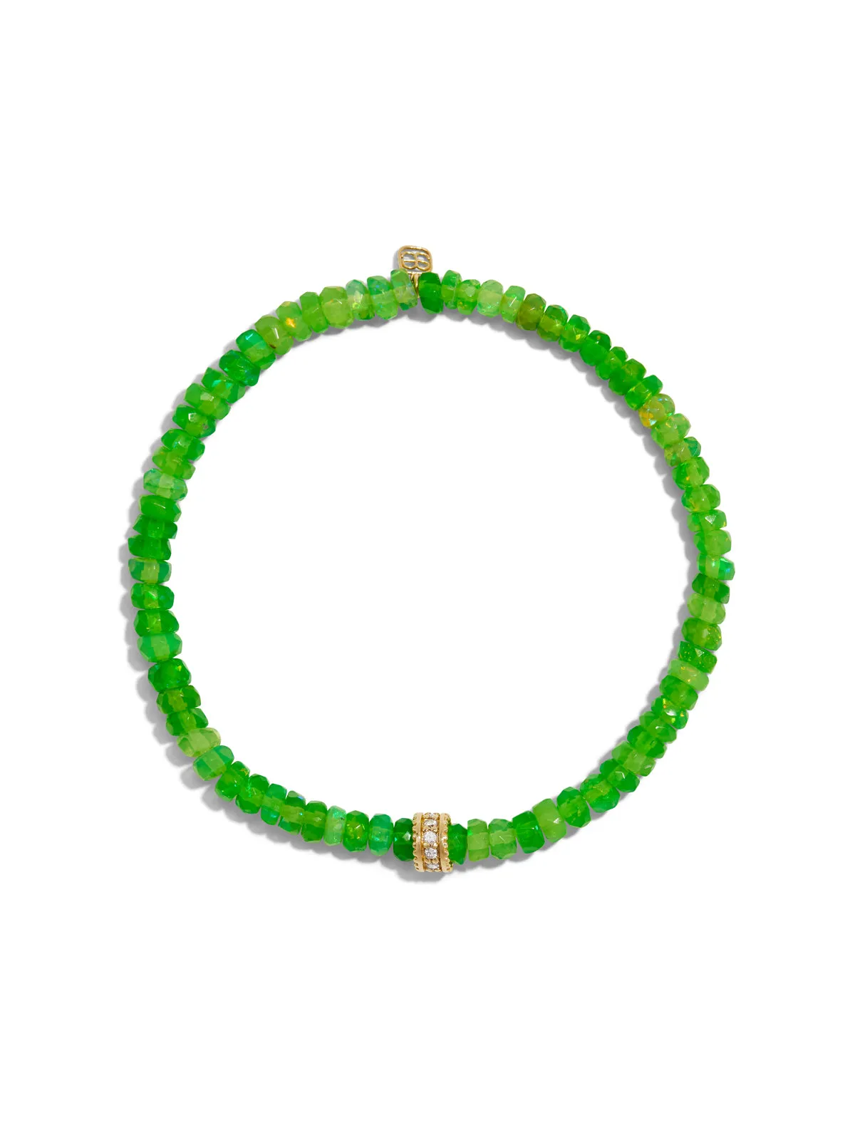Scallop Rondelle on Green African Opal Beaded Bracelet sold by YLANG23
