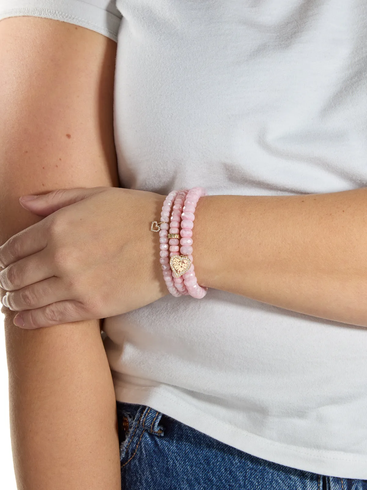 Scallop Rondelle On Mystic Pink Grapolite Beaded Bracelet sold by YLANG23 product image thumbnail 2